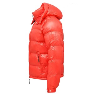 Veste d'hiver pour homme de haute qualité, rouge, à capuche, coupe-vent, en duvet épais, décontractée, pour l'extérieur, fermeture éclair, coupe régulière - Product Image 5