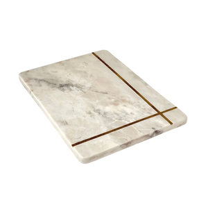Tablas de Cortar Cuadradas de Mármol con Incrustaciones de Latón, Accesorios para Encimeras de Cocina, para Queso y Paneer, Sostenibles, Aptas para Lavavajillas, 1.5 cm - Product Image 1