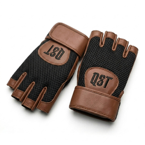 Premium Leather Weightlifting <b>Gloves</b> Palm Grip Wrist Support for Gym <b>Training</b> Heavy Duty Unisex Custom Logo - Product Image 2