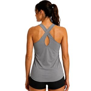 Gray Women Racerback Tank Top Minimal <b>Leaf</b> Print Sleeveless Gym Yoga Fitness Workout Moisture Wicking Activewear Custom ODM - Product Image 2