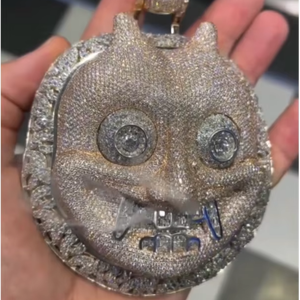 เครื่องประดับฮิปฮอปแบบสั่งทำพิเศษ เพชรโมอิสซาไนต์ VVS แฟชั่น จี้เงินแท้ 925 ชุบโรเดียม พร้อมใบรับรอง GRA สำหรับความหรูหรา - Product Image 1