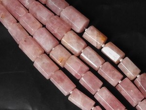 Perles en quartz rose facettées en forme de tube 12x10mm 22x10mm, pierre rose naturelle, brin de 8 pouces, pierres précieuses en vrac, fournitures pour la fabrication de bijoux DIY - Product Image 1