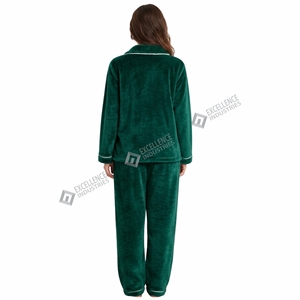 Conjunto de Pijama de Forro Polar Suave para Mujer, Ropa de Dormir de Manga Larga de Dos Piezas, Ropa de Casa Cálida de Forro Polar - Product Image 3