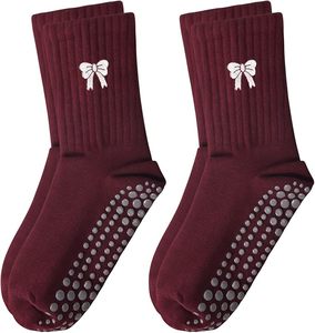 Pilates <b>Socks</b> With <b>Grips</b> for Women Cute Non Slip Crew Gripper Yoga <b>Sock</b>-Grippy Sticky for Hospital/Dance Barre/Workout - Product Image 1