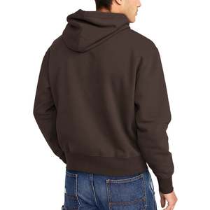 Men's <b>Brown</b> Hooded Sweatshirt Regular Fit Cotton <b>Fleece</b> Casual Autumn Pocket Design - Product Image 3