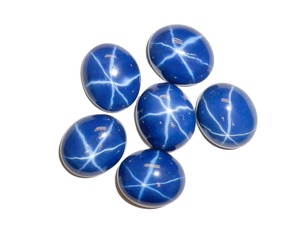 Zafiro Azul Estrella Ovalado de 12x14 mm, 13.5 Quilates, Creado en Laboratorio, Cabujón Pulido con Efecto de Estrella de 6 Puntas para Joyería - Product Image 3