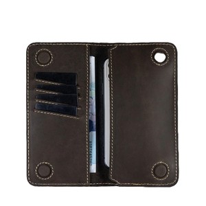 Brown <b>Genuine</b> <b>Leather</b> Mobile <b>Wallet</b> for Men Slim Card Holder Travel Pouch Case Premium Elegant Checkbook Clutch Daily Organizer - Product Image 6