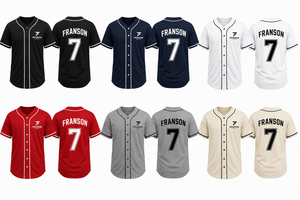 เสื้อเบสบอลแบบติดกระดุมด้านหน้าสีพื้น - Product Image 2