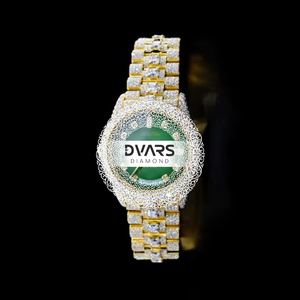 Reloj de Lujo con Incrustaciones de Diamantes Moissanite y Números Arábigos, Estilo Hip Hop, Calidad de Exportación, Disponible al Mejor Precio - Product Image 3