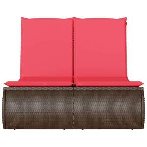 Tumbona doble de ratán sintético marrón con cojines - Product Image 4