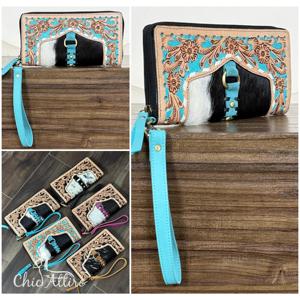 Nuevo Bolso de Mano Largo para Mujer, Estilo Occidental 2026, con Bloqueo RFID, Gran Capacidad, Cuero Repujado a Mano, con Correa para la Muñeca - Product Image 1