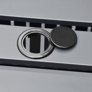 Outdoor Leisure Square Steel Bistro Dining <b>Table</b> with <b>Umbrella</b> Hole Patio Coffee <b>Table</b> for Porch Backyard Garden - Product Image 5