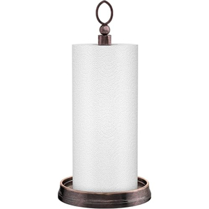 Deluxe Quality Iron Metal Paper Towel <b>Holder</b> For <b>Kitchen</b> Countertop Wire Design Freestanding <b>Tissue</b> Roll Stand With Base - Product Image 2