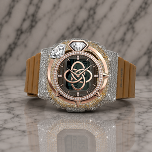 Montre en diamant moissanite artisanale pour homme, bracelet entièrement pavé de pierres VVS - Product Image 1