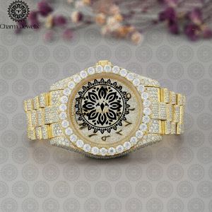 Reloj de Lujo para Hombre Charm_Jewells, de Acero Inoxidable, Caja Redonda de 42 mm, Movimiento Mecánico Analógico, Cronógrafo, con Detalles de Diamantes - Product Image 2