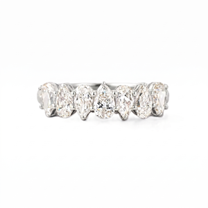 Bague demi-éternité en or rose massif 10K 14K 18K avec diamant taille poire, bague de mode pour femme, diamant naturel de laboratoire certifié IGI pour fiançailles - Product Image 2