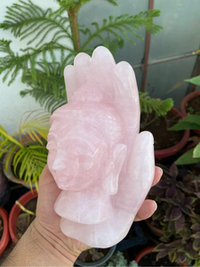 Estatua de Cabeza de Buda de Cuarzo Rosa Tallada a Mano, Escultura de Cristal Curativa, Fabricante OEM ODM, Ecológica, Feng Shui - Product Image 3