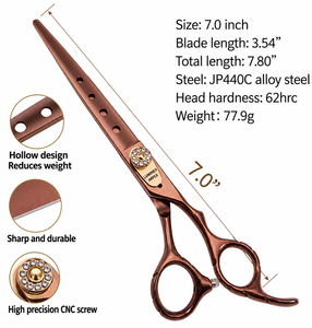 Ciseaux professionnels pour toilettage des animaux, pour couper les poils des animaux, ciseaux de toilettage pour une coupe lisse et facile, professionnels - Product Image 2