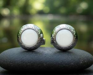 Bijoux de luxe pour hommes, boutons de manchette |   Boutons de manchette personnalisés en acier inoxydable et argent sterling 925 pour mariage et affaires - Product Image 2