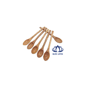 Cuillère en noix de coco sculptée à la main, écologique et sûre, la plus vendue, idéale pour mélanger les salades et remuer le café – Prix imbattable - Product Image 1