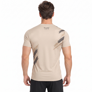 Bulk Custom <b>Men's</b> Fitness T-Shirt Breathable Quick Dry Training Sports Shirt <b>Men</b> Short Sleeve Printed Yoga <b>Top</b> 100% Cotton Tee - Product Image 2