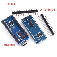 Placa de Desarrollo FYX Stock ATMEGA328P Nano V3 CH340 16MHz 5V Mini USB Tipo C, Módulo Controlador Microcontrolador, Kit de Cables