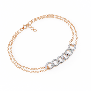 Pulsera de Oro Rosa de 10K con Diamantes, Clásica, Corte Brillante Redondo, Cadena de Diamantes de Laboratorio, Joyería para Uso Diario - Product Image 4