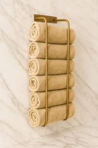 Toallero de pared, toallero de baño, toallero dorado, toallero de latón, toallero de metal, toallero de lujo - Product Image 4