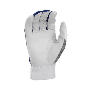Full Finger Baseball Gloves White Gray <b>Blue</b> Leather Hook And Loop Closure Moisture Wicking All Seasons Adult Right Handed - Product Image 4