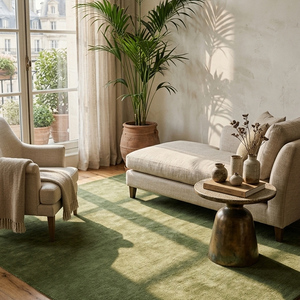 Tapis en laine vert tufté à la main de qualité supérieure, motif géométrique, antidérapant, pour salon, chambre, salle à manger, décoration moderne de la maison - Product Image 6