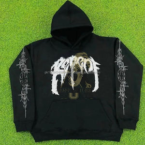 Sudaderas con Capucha y Cremallera para Hombre, de Algodón 100%, Lavado Ácido Personalizado, para Invierno, Tallas Grandes, 360g - Product Image 6