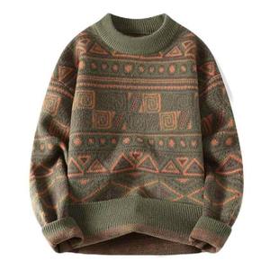 Sudaderas de cuello en V retro cálidas y holgadas para hombre, con estampado informal, para otoño e invierno, capas base gruesas, venta al por mayor 2026 - Product Image 4