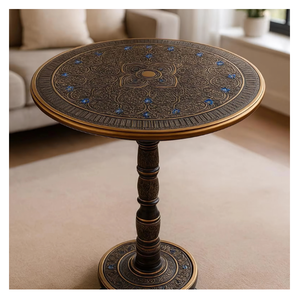 Classic Modern Luxury Living Room Furniture Curved <b>Square</b> Raw Wood Round Coffee <b>Table</b> - Product Image 1