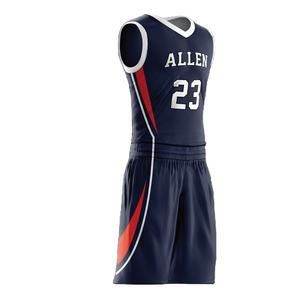 Vente en gros de maillots de basket-ball américain respirant uniforme d'entraînement sportif ensemble complet de vêtements de basket-ball - Product Image 2