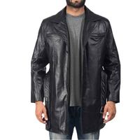 Manteau en cuir noir Jordan pour homme, qualité supérieure, élégant, vêtement d'hiver durable, vêtement d'extérieur tendance, design moderne, long manteau