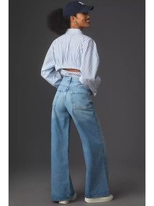 Jeans para Mujer – Pantalones Vaqueros Anchos de Cintura Alta |   Pantalones Casuales de Corte Recto con Diseño de Bolsillos Utilitarios - Product Image 3