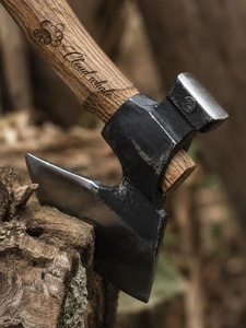 Mini Bushcraft Hatchet Flat Back Poll Design Engraved Wooden Handle Leather Cover Carbon Steel Blade Industrial/DIY Grade <b>3</b>-Year - Product Image 6