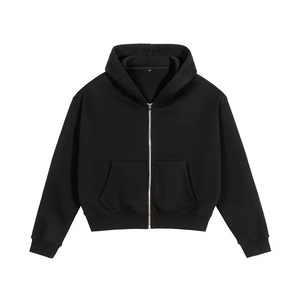 Sudadera con capucha pesada con cremallera, corte holgado, bolsillos, oversize, para hombre, personalizable, color bordado, invierno, vintage, 100% algodón, precio de fábrica - Product Image 5