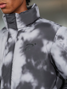 Blouson matelassé imprimé pour homme, avec capuche, motif léopard et tie-dye, fermeture éclair, veste d'hiver matelassée - Product Image 5