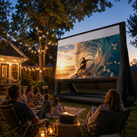 Pantalla Inflable Comercial para Cine al Aire Libre con Marco de Soporte Independiente para Cine en el Patio Trasero, Fiestas y Eventos