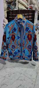 Azure Bloom Sujani Embroidered Jacket - Product Image 2