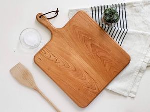 Tabla de cortar de madera tradicional hecha a mano, plataforma para cortar verduras, frutas, carne, pan, preparación de alimentos en la cocina - Product Image 5