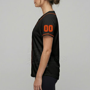 Chemise de softball en polyester durable et légère avec col en V, idéale pour les tournois et les matchs en plein air. - Product Image 6