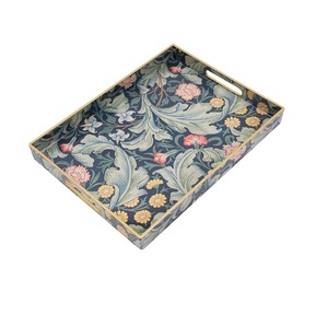 ถาดวางของข้างโต๊ะกาแฟทรงสี่เหลี่ยมลายดอกไม้สวยงาม ลดราคาพิเศษ พร้อมหูจับ ถาดขนาดใหญ่สำหรับโต๊ะกาแฟ - Product Image 4