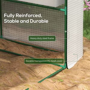 Serra Grande Bianca con Scaffalature, Copertura in PE e Porta Avvolgibile per Giardino e Coltivazione Idroponica Esterna per Uso in Giardino - Product Image 6