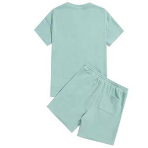 Men's Solid Casual Streetwear Shorts <b>Set</b> 100% Cotton Breathable Satin Summer ODM Outfit - Product Image 3