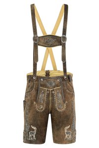Men's Lederhosen Shorts High Waist Embroidered <b>Animal</b> <b>Pattern</b> Button Fly Vintage Breathable Casual Shorts Trachten Bavarian - Product Image 5