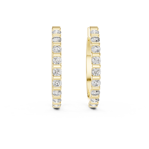 Juego de Aretes de Aro Simples en Oro Amarillo de 18 Quilates con Baño de Rodio, Diamantes Cultivados en Laboratorio de 0.6CT, Certificados por IGI, Lujosos para Uso Diario y Eventos Glamurosos - Product Image 1