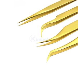 Pince à cils semi-courbée professionnelle en acier inoxydable pour extensions de cils classiques et volume - Product Image 4