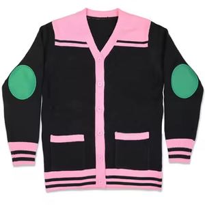 New Custom Logos Sorority Design Spring Cardigans V Neck Collage School Front Logo Polyester/Cotton OEM - Product Image 1
